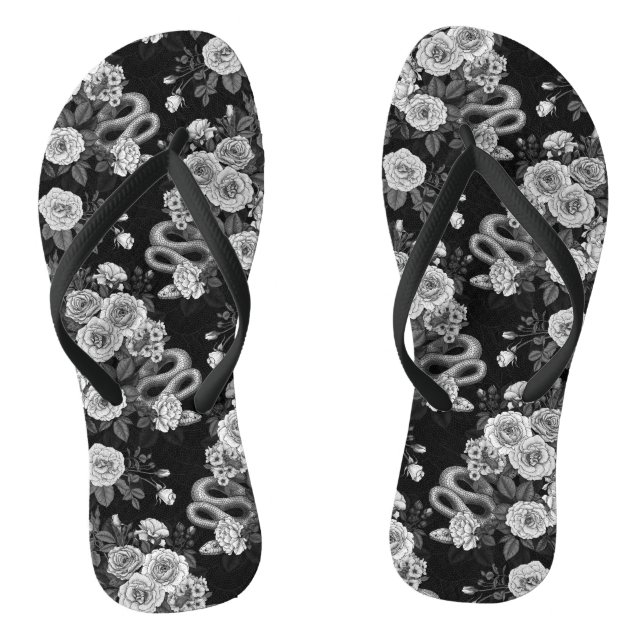 Hidden in the roses 3 flip flops (Footbed)