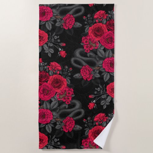 Hidden in the roses beach towel