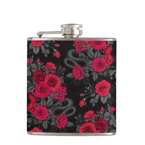 Hidden in the roses flask