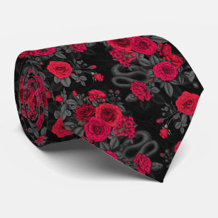 Hidden in the roses neck tie