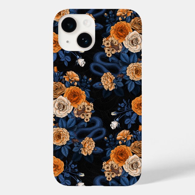 Hidden in the roses, orange and blue Case-Mate iPhone case (Back)