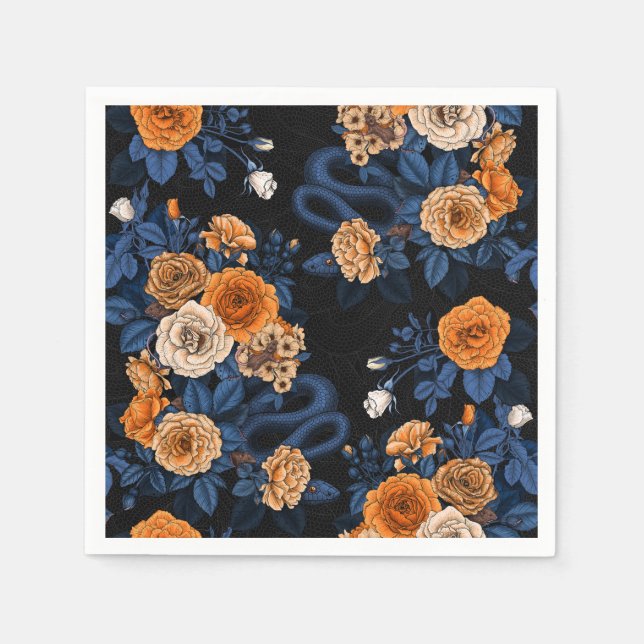 Hidden in the roses, orange and blue napkins (Front)