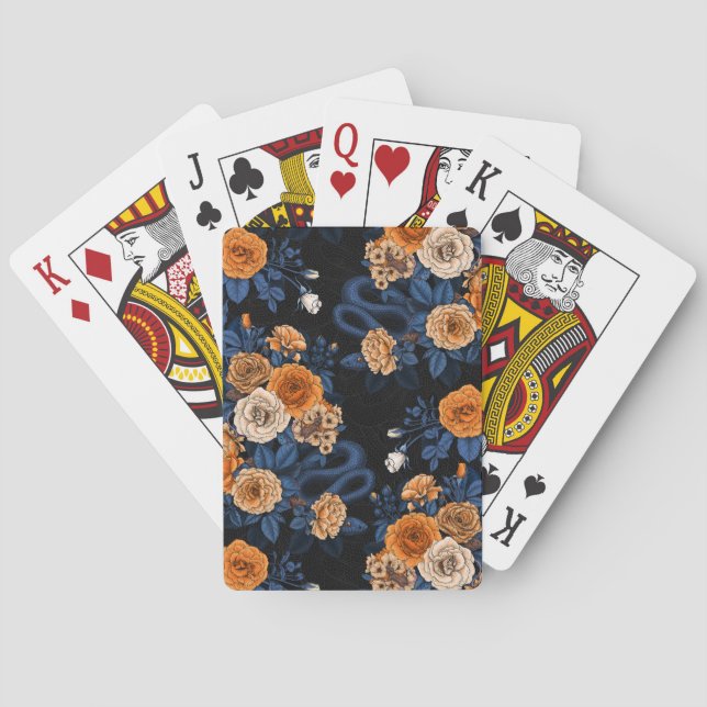 Hidden in the roses, orange and blue poker cards (Back)