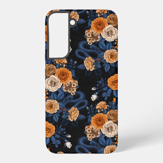 Hidden in the roses, orange and blue samsung galaxy case (Back)