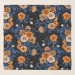 Hidden in the roses, orange and blue scarf<br><div class="desc">Rose flowers,  mice and snakes hand- painted in Ps and Illustrator,  seamless pattern</div>