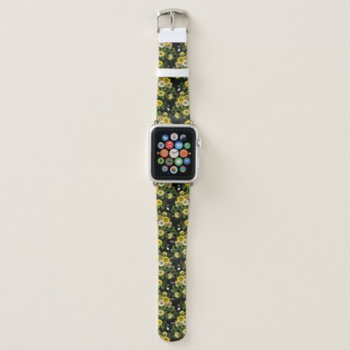 Hidden in the roses yellow and green apple watch band
