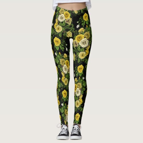 Hidden in the rosesyellow and green leggings