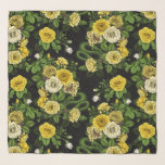 Hidden in the roses,yellow and green scarf<br><div class="desc">Rose flowers,  mice and snakes hand- painted in Ps and Illustrator,  seamless pattern</div>