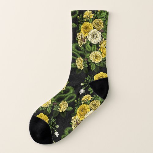 Hidden in the rosesyellow and green socks