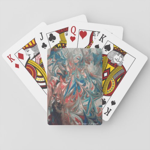 Hidden Intrigue Swirling Abstract Painting Poster Playing Cards