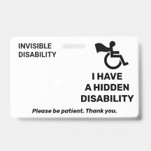 Hidden Invisible Disability Alert Card | Custom Ph