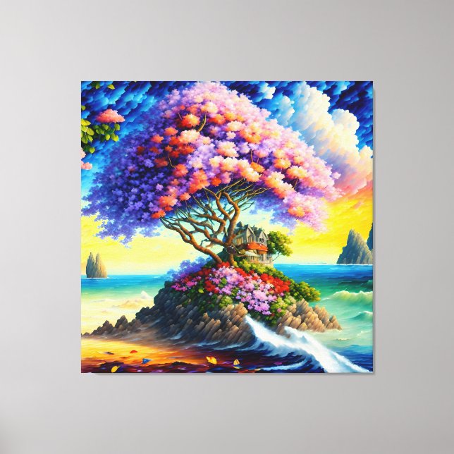 Hidden Island in the Ocean Canvas Print (Front)