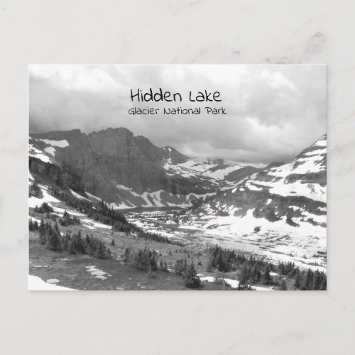 Hidden Lake Black and White Photo Postcard