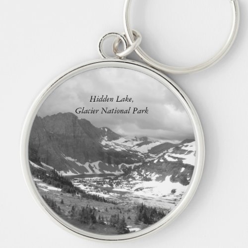 Hidden Lake Glacier National Park Grayscale Photo Keychain