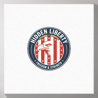 Hidden Liberty Patriotic Patriotic Optical Illusio Canvas Photo Tile