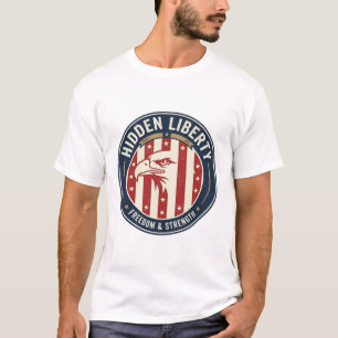 Hidden Liberty Patriotic Patriotic Optical Illusio T-Shirt