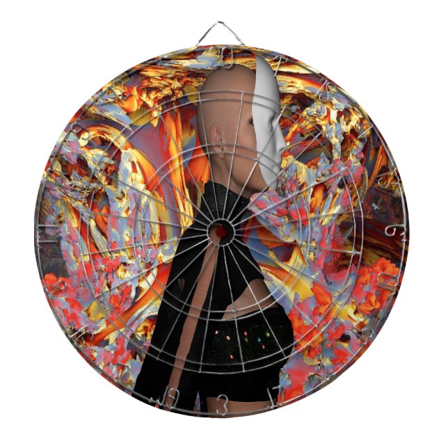 Hidden Mask Dartboard With Darts (Front)