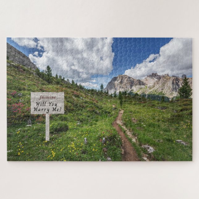  Hidden Message Mountain Flowers Marry Me Puzzle (Horizontal)