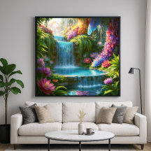 Hidden Oasis - Colorful Nature Illustration Style
