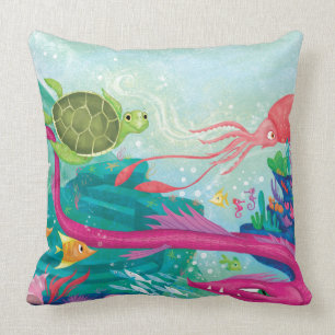 Hidden Ocean Treasures Throw Pillow