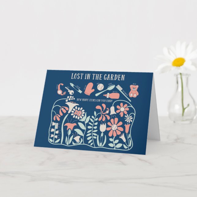 Hidden Picture Puzzle, Seek and Find Custom Card (Small Plant)