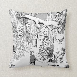 Hidden Pictures Children in the Snow Throw Pillow