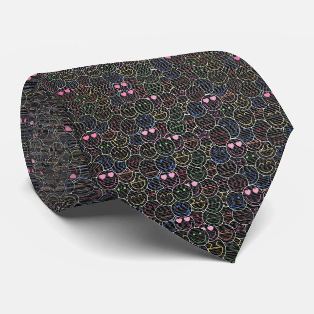 Hidden Rave Energy – Neon Pulse Neck Tie (Rolled)