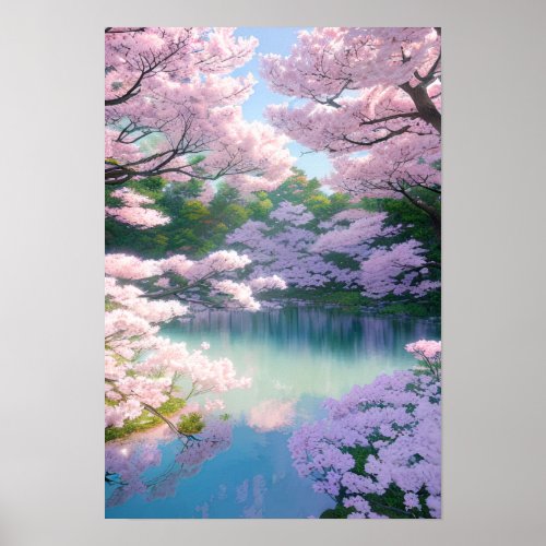 Hidden Sakura Pond Poster