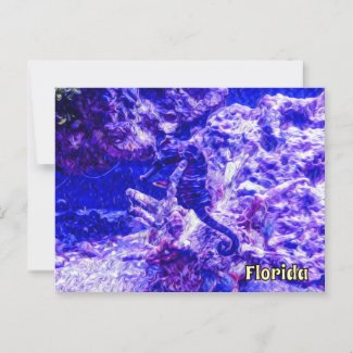 Hidden Seahorse Art in Purple and Blue Florida