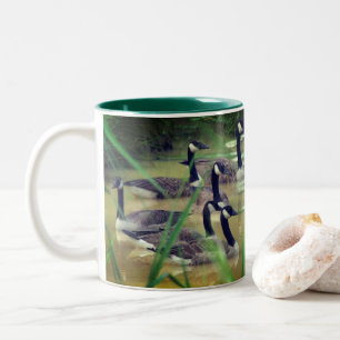 Hidden Serenity Canada Geese Personalized Two-Tone Coffee Mug