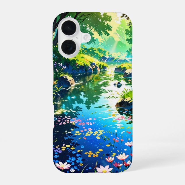 Hidden Spring Pond – Anime Landscape Iphone Case (Back)