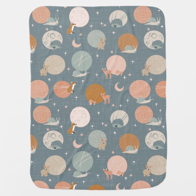 Hidden treasures - blue baby blanket (Front)
