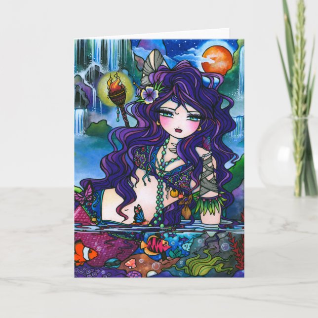 "Hidden Treasures" Mermaid Fairy Card (Front)