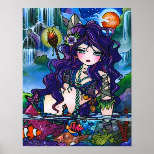 Hidden Treasures Mermaid Gyspy Fairy Fantasy Art Poster