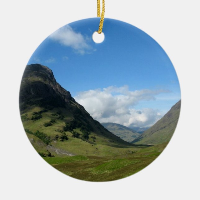 Hidden Valley Glencoe Scotland Ceramic Ornament (Front)