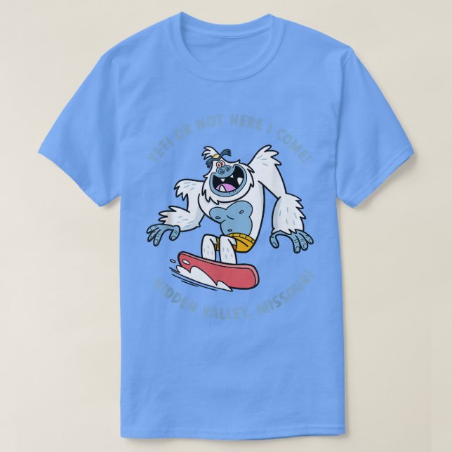 Hidden Valley, Missouri Yeti Snowboarding Vacation T-Shirt (Design Front)