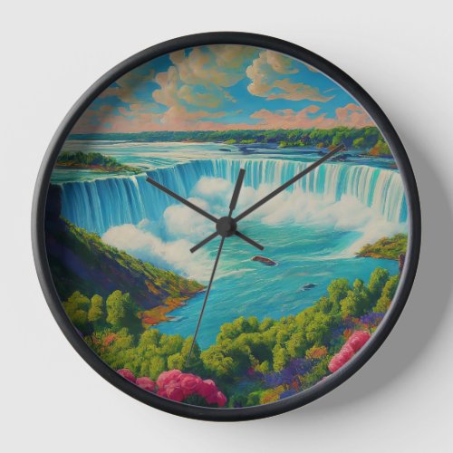 Hidden Waterfall Paradise Clock