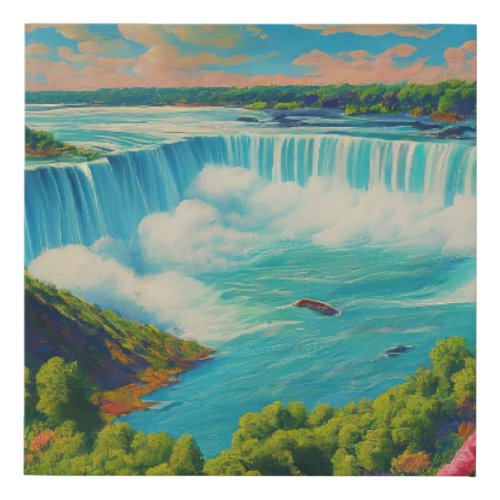 Hidden Waterfall Paradise Faux Canvas Print