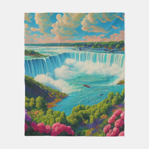 Hidden Waterfall Paradise Fleece Blanket
