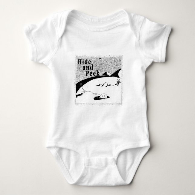 Hide and Peek Hole (transparent background) Baby B Bodysuit (Front)