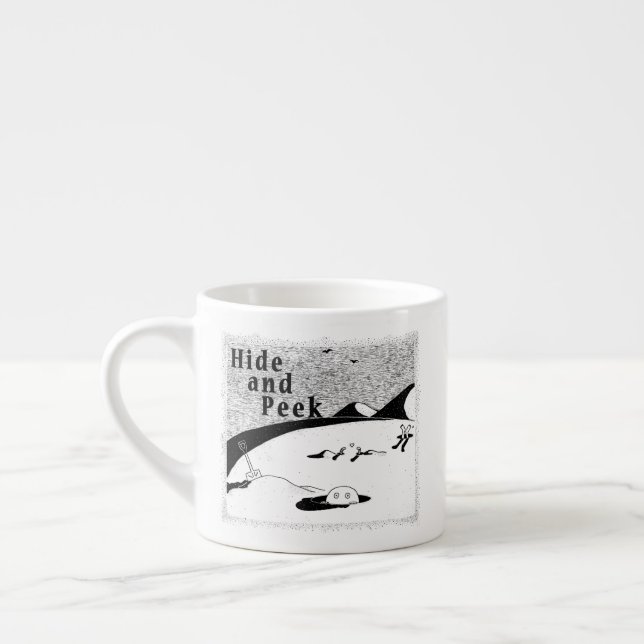 Hide and Peek Hole (transparent background) Espres Espresso Cup (Left)