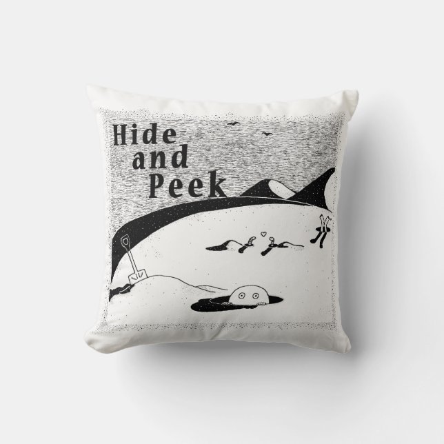 Hide and Peek Hole (transparent background) Throw  Pillow (Front)