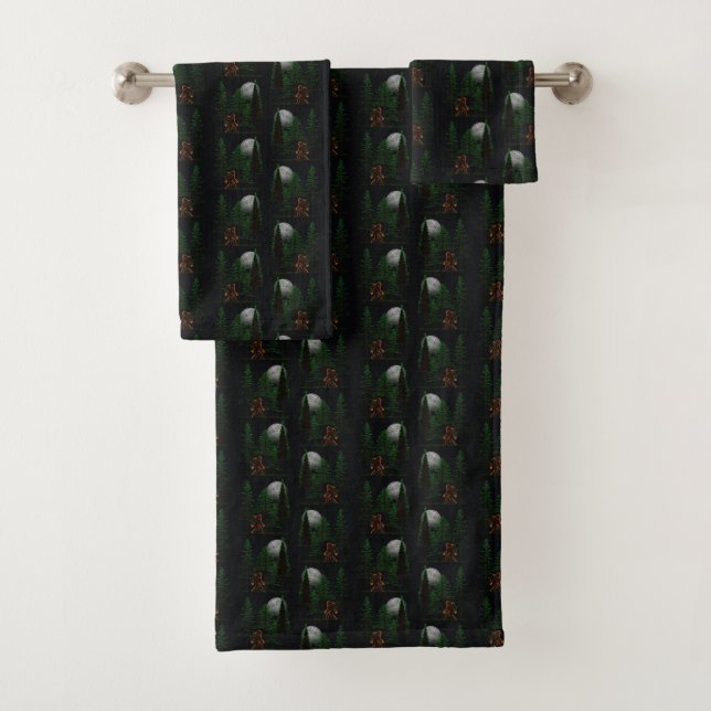 Hide and Seek Bigfoot In Forest Bath Towel Set (Insitu)