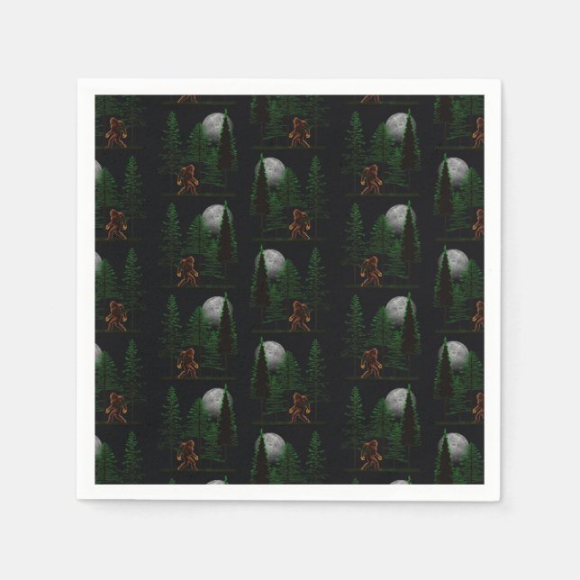 Hide and Seek Bigfoot In Forest Napkins (Front)
