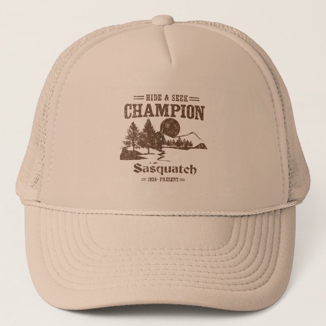 Hide and Seek Champion Sasquatch Trucker Hat (Front)
