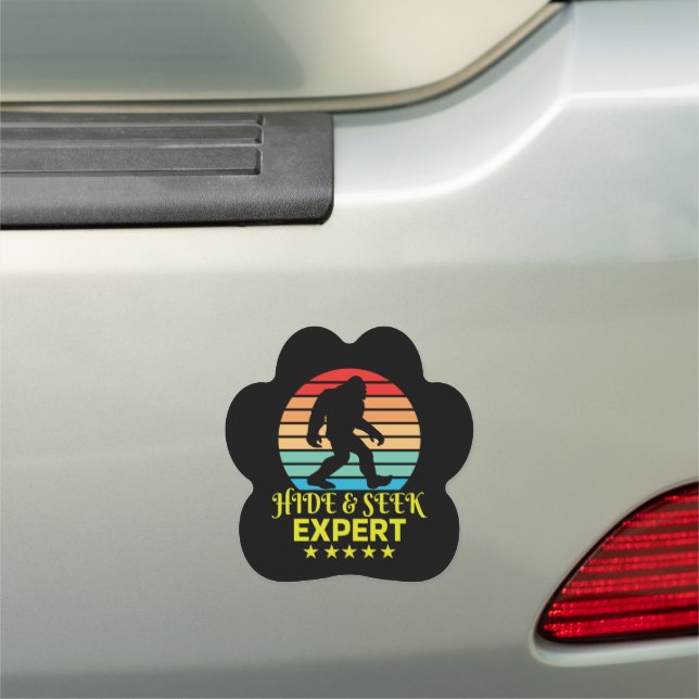 Hide And Seek Expert Bigfoot Funny Car Magnet (In Situ)