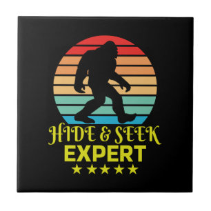 Hide And Seek Expert Bigfoot Funny Ceramic Tile