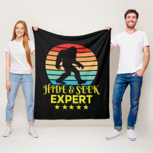 Hide And Seek Expert Bigfoot Funny Fleece Blanket