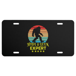 Hide And Seek Expert Bigfoot Funny License Plate