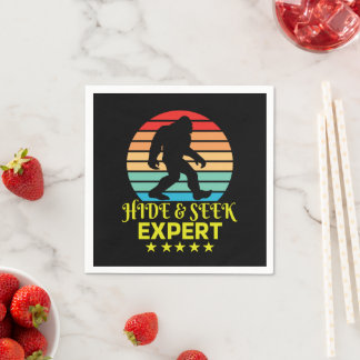 Hide And Seek Expert Bigfoot Funny Napkins